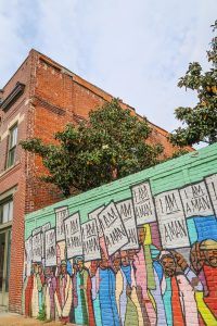 I Am A Man Mural at The National Civil Rights Museum in Memphis, Tennessee