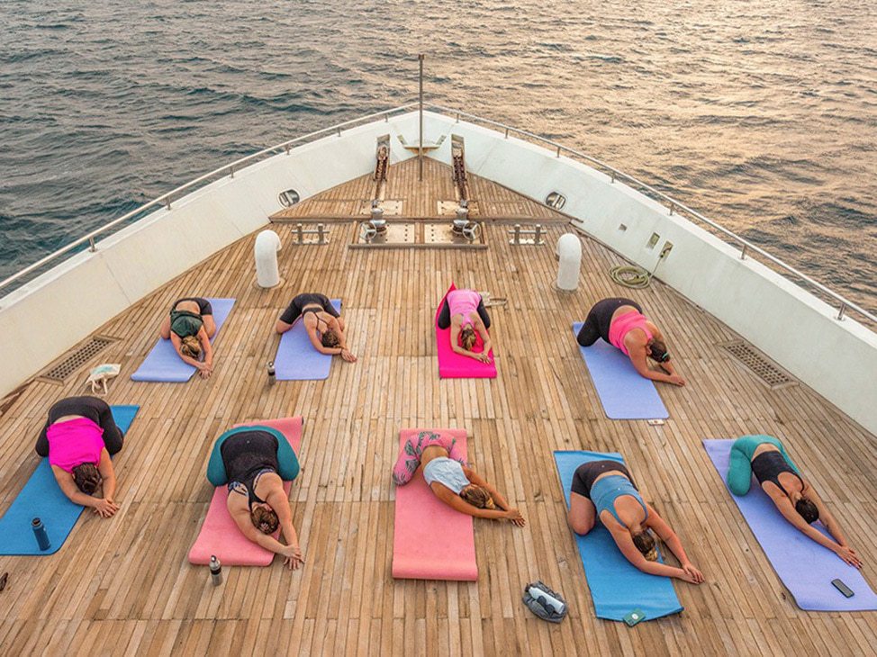 Liveaboard rooftop yoga