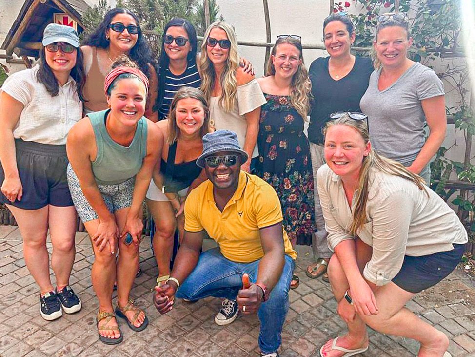 Group of women with tour guide Africa