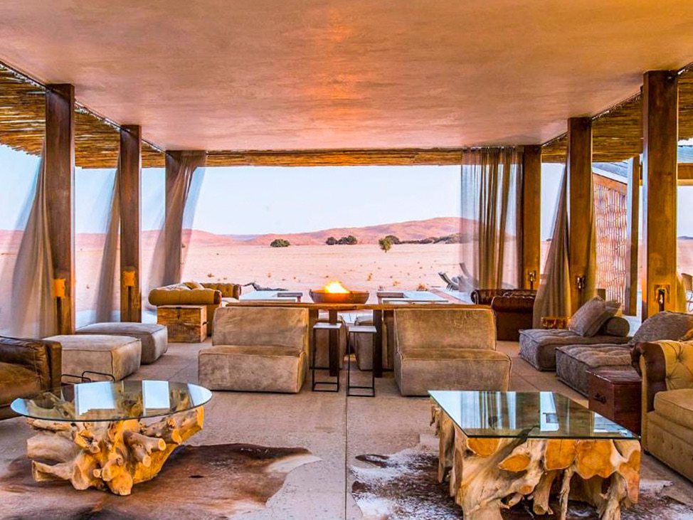 Outdoor living room in Namibia desert