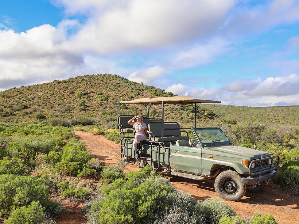 Woman in Safari Jeep Namibia