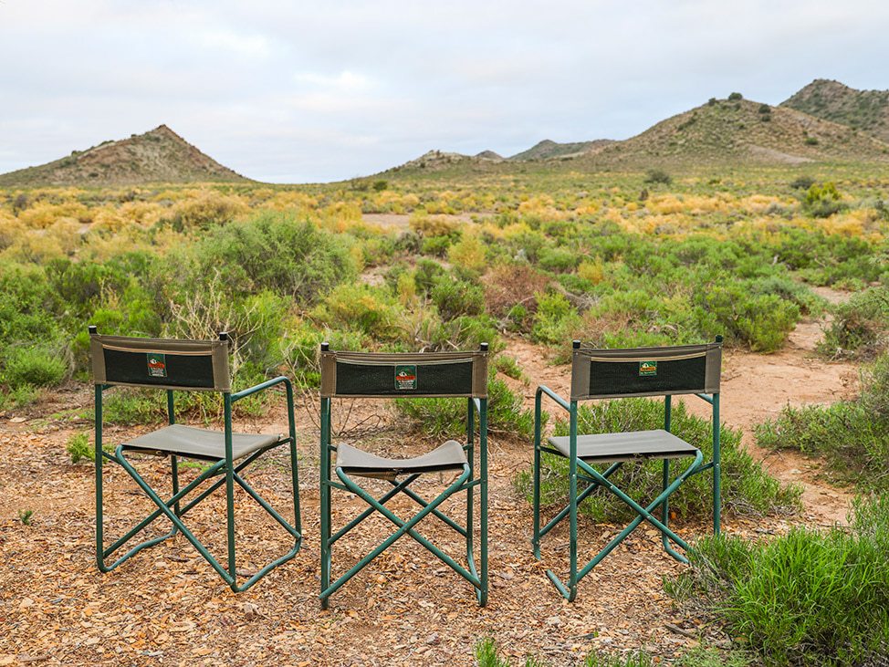 3 chairs outdoors Namibia Retreatt