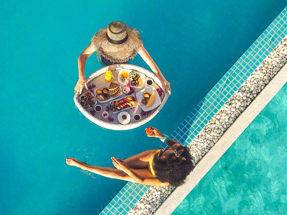 Floating Breakfast in the Maldives