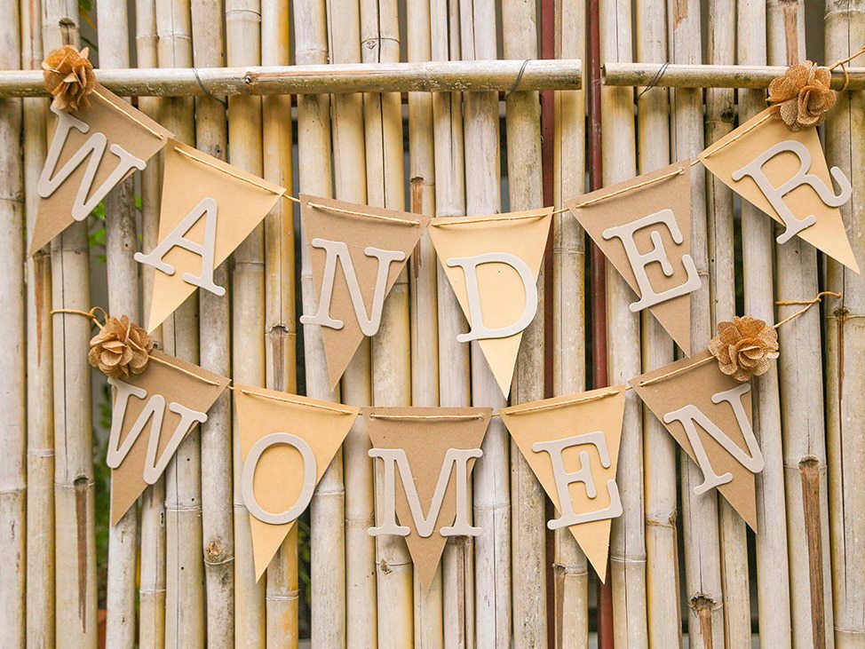 Wander Women Retreats gold sign