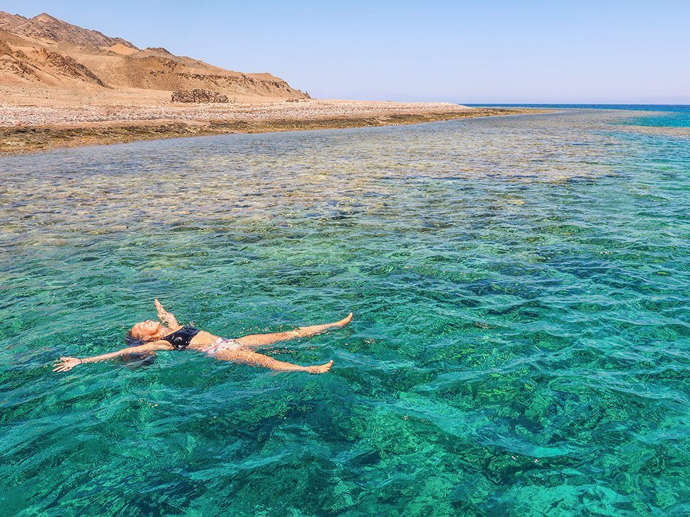 Floating in the Red Sea
