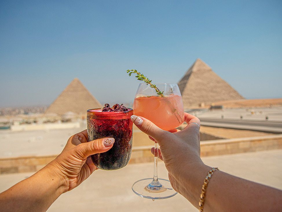 Cheers at the Pyramids